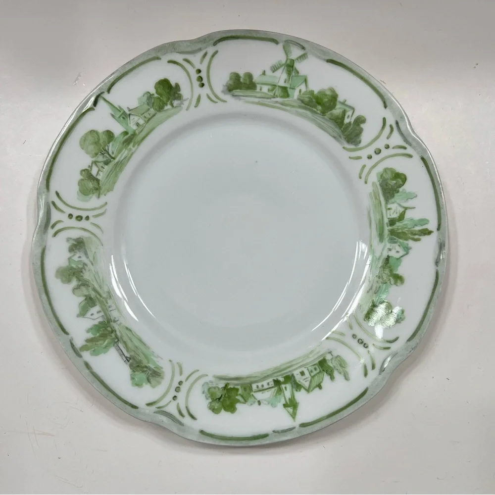 RARE Antique 1898-1923 J&C Louise‎  White with Green landscape Plate